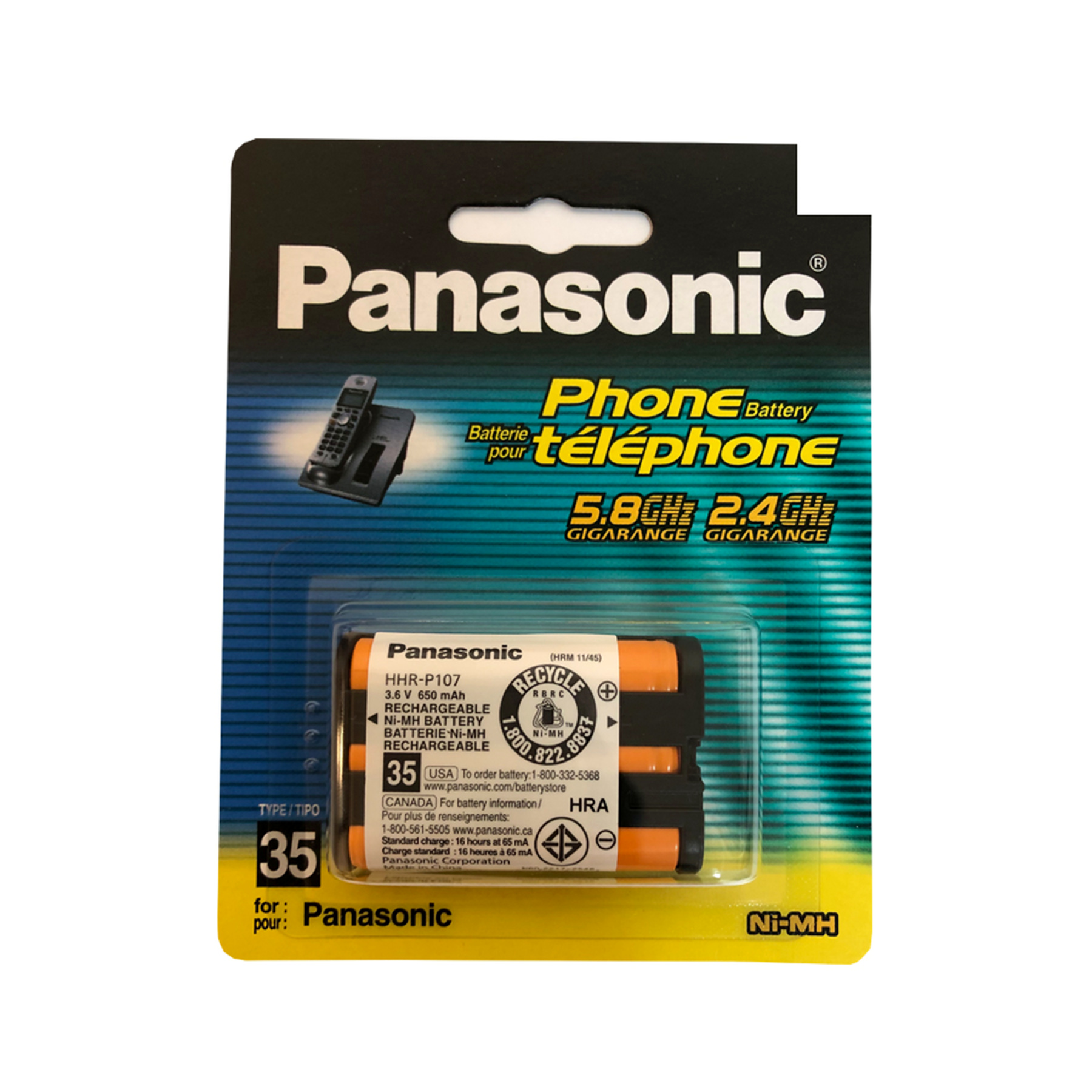 باتری اورجینال تلفن بی سیم پاناسونیک مدل HHR-P107