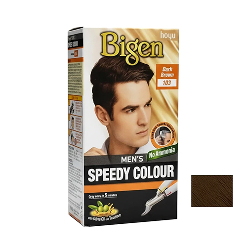 کیت رنگ موی مردانه بیگن مدل Speedy Colour شماره 103 قهوهای تیره، 2 × 40 گرم