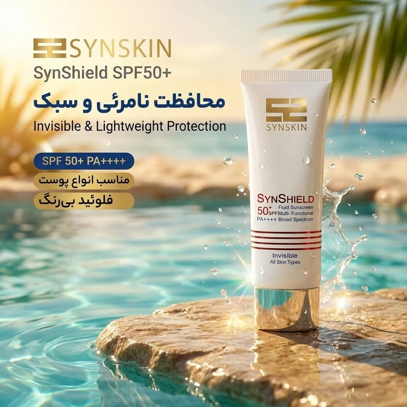 فلوئید ضدآفتاب بیرنگ ساین اسکین SPF50 سری Invisible مناسب انواع پوست