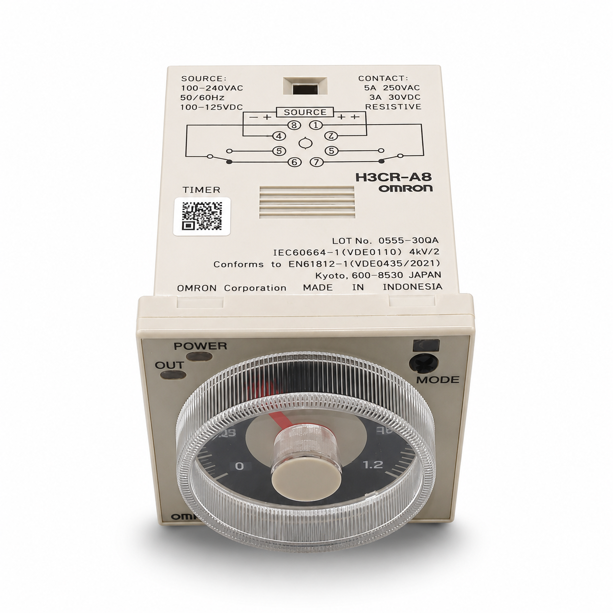 تایمر امرون OMRON H3CR-A8 آنالوگ 8 پایه 220 ولت