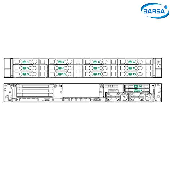 سرور HPE DL380 Gen10 8SFF یک پردازنده Xeon Gold 6248R با 32GB رم