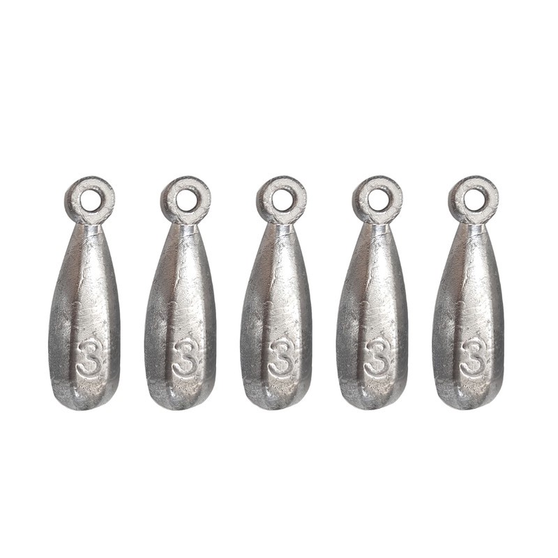 سرب ماهیگیری مدل اشکی کد 3-80g بسته 5 عددی