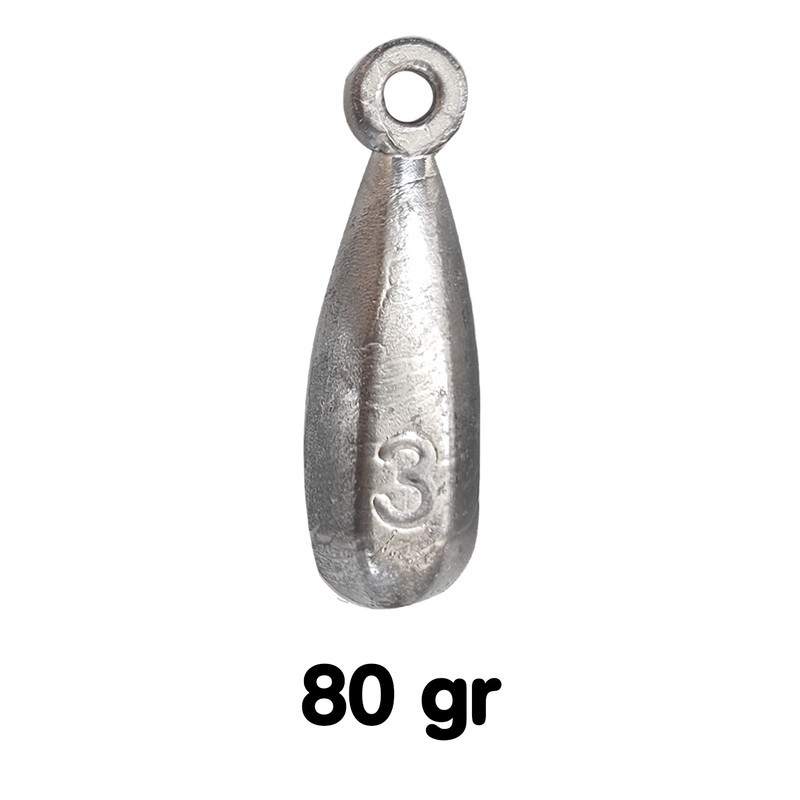 سرب ماهیگیری مدل اشکی کد 3-80g بسته 5 عددی