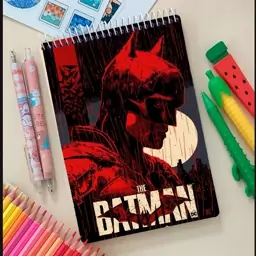 دفتر طراحی و بولت ژورنال با کاغذ کرافت طرح بتمن batman 