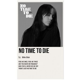 پوستر مدل اهنگ No Time to Die طرح بیلی آیلیش Billie Eilish سایز A6 کد 911