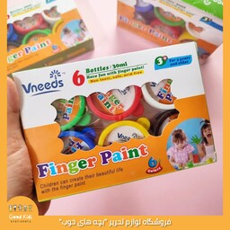 رنگ انگشتی 6 رنگ vneeds با کیفیت 30ml