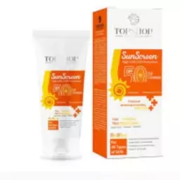 کرم ضد آفتاب spf50 بی رنگ 50 میل تاپ شاپ