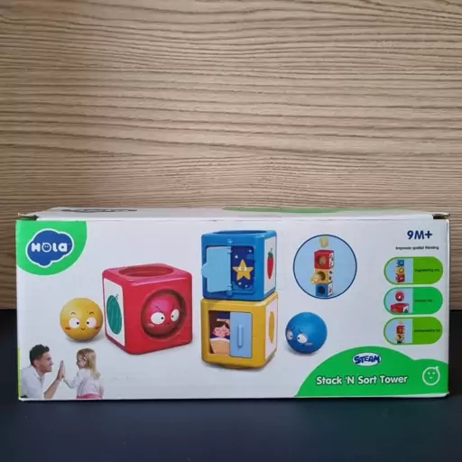 برج مکعب و توپ هولی تویز ، اسباب بازی نوزادی ، برج مکعب هولا تویز ، hola toys 