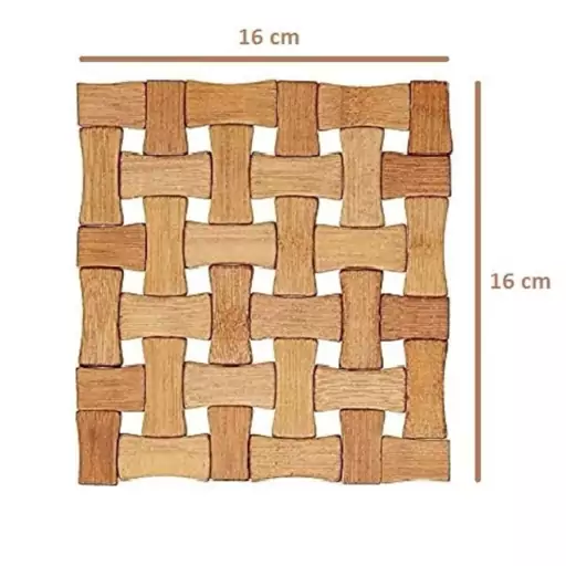 زیر قابلمه ای طرح مربع چوبی زیر قابلمه ای چوبی