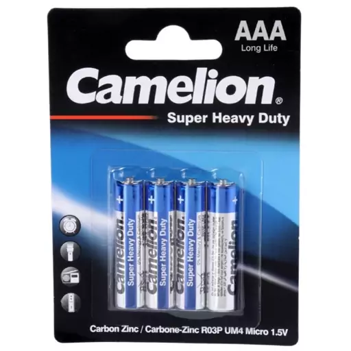 باتری چهارتایی نیم قلمی Camelion Super Heavy Duty 1.5 v AAA