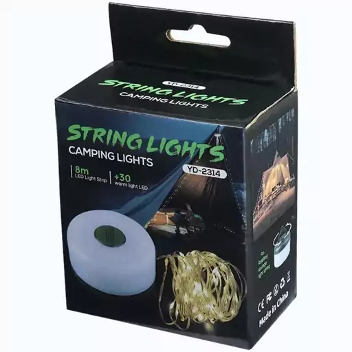 چراغ چادر ریسه دار شارژیString Lights YD-2314 8m