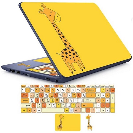 استیکر لپ تاپ راتیانا مدل زرافه کوچولو به همراه برچسب حروف فارسی کیبورد