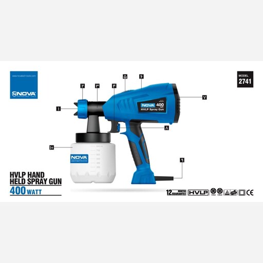 پیستوله خرطومی برقی 400 وات نووا مدل 2741 (12 ماه گارانتی)