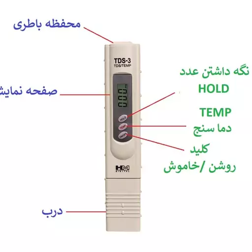 دستگاه تی دی اس متر tds(سختی سنج آب) تصفیه اب تسویه تصویه