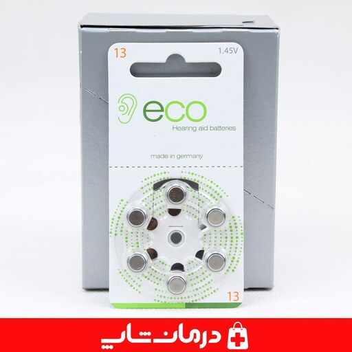 باتری سمعک اکو شماره 13 بسته 60 عددی باتری سمعک eco 13 درمان شاپ فروشگاه اینترنتی  کالاپزشکی درمانی طبی بهداشتی 403096