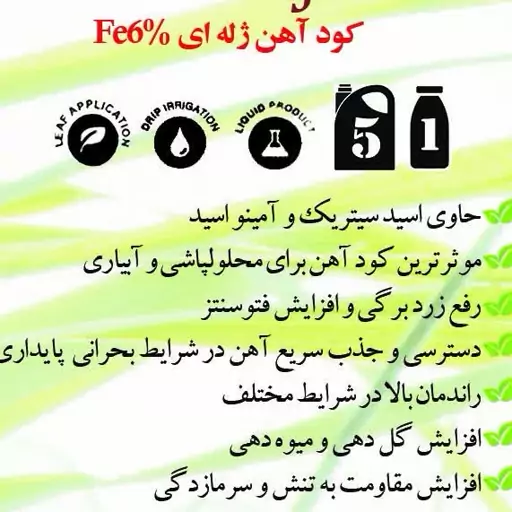  کود آهن غلیظ   GREEN SOUL پنج لیتری