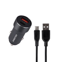 شارژر فندکی 22 وات کلومن مدل KC-C07 به همراه کابل تبدیل USB-C نوک مدادی گارانتی 12 ماهه تکنوپاز