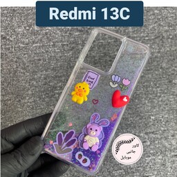 کاور موبایل کاور عروسکی آکواریومی  شیائومی Redmi13C قاب گوشی Redmi 13C Redmi 13c کاور گوشی redmi 13c بک کاور ردمی 13 سی