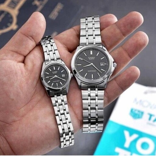 ساعت مچی ست زنانه مردانه کاسیو Casio صفحه مشکی