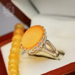 انگشتر  نقره زنانه عقیق زرد کد 600