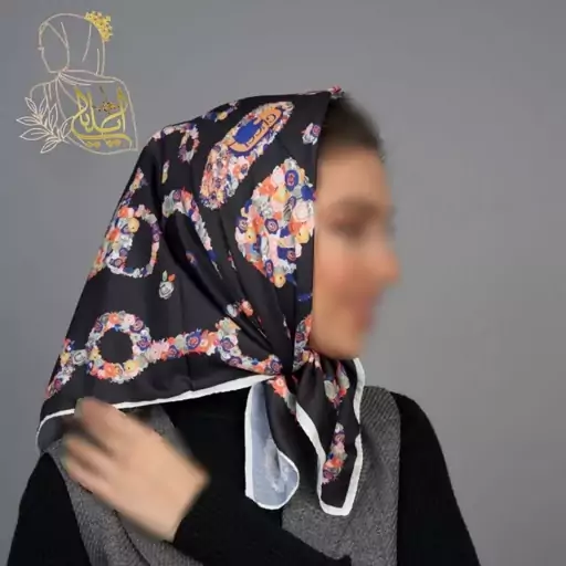 روسری دخترانه ژاکارد کجراه قواره 70