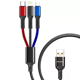 کابل تبدیل USB به لایتنینگ - USB C - microUSB اوی مدل CL-971 طول 1.2 متر