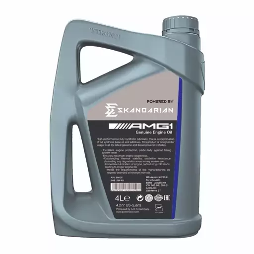 روغن موتور اسکندریان 5w-40 AMG1 حجم 4 لیتر