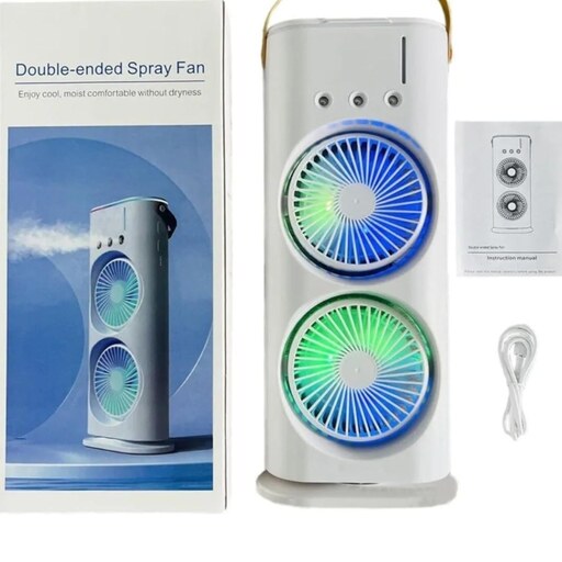 پنکه و کولر رومیزی مه پاش شارژی ریموت دار double-ended spray fan