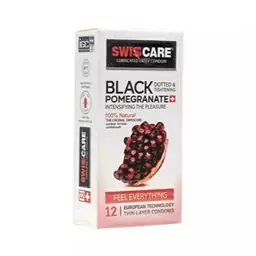 کاندوم اناری سوئیس کر Black Pomegranate بسته 12 عددی