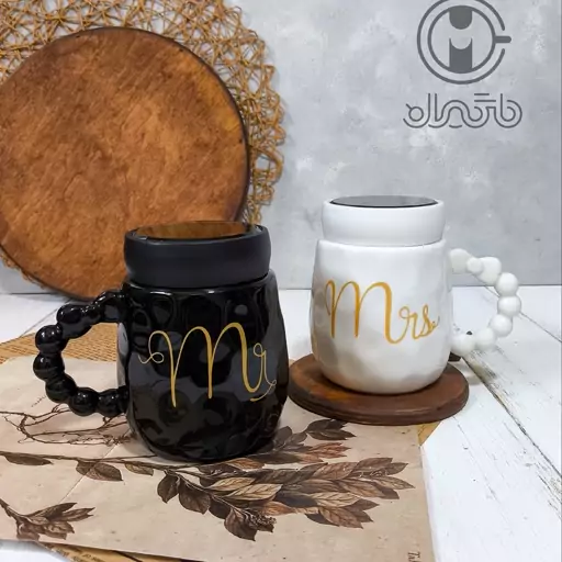 ست ماگ سرامیکی درب آینه Mr و Mrs