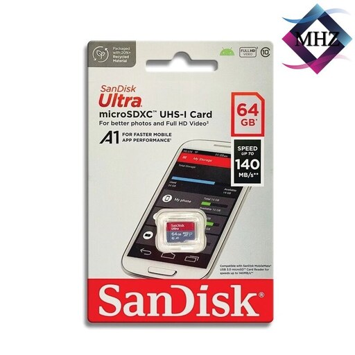 کارت حافظه microSDXC سن دیسک ظرفیت 64 گیگابایت مدل 140 مگابایت