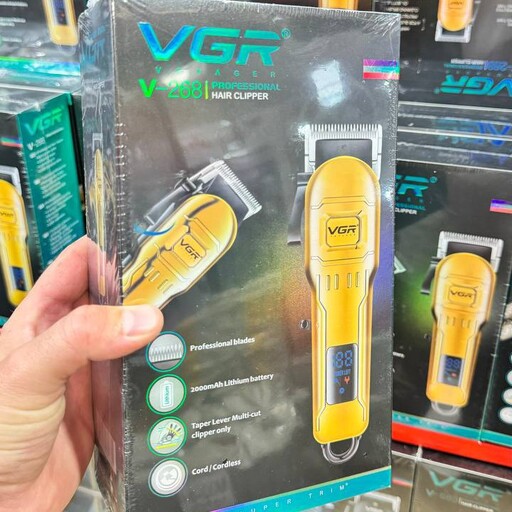 ماشین اصلاح مو سر و صورت وی جی ار VGR V-268 باطری لیتیومی تقویت شده