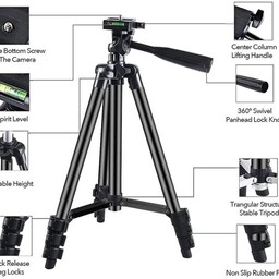 سه پایه گوشی و دوربین مدل tripod 380A ارتفاع پایه 175سانتی متر