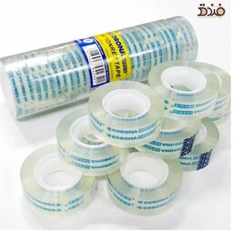 چسب نواری از برند کرونا (Corona)، عرض 18 میلی متر، طول 47 یارد و ضخامت 45 میکرون، Stationary Tape