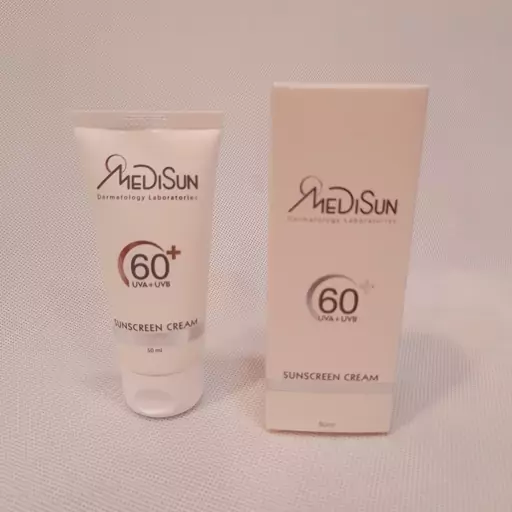 کرم ضد آفتاب SPF60 مدیسان مناسب آقایان 50 میلی لیتر بی رنگ