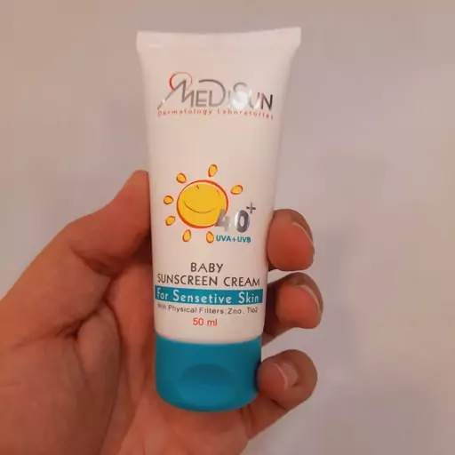 کرم ضد آفتاب SPF40 مدیسان مناسب کودکان 50 میلی لیتر بی رنگ