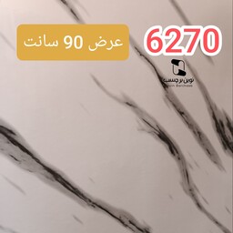 برچسب کابینت طرح سنگ هایگلاس سفید رگه مشکی ضخیم کد 6270