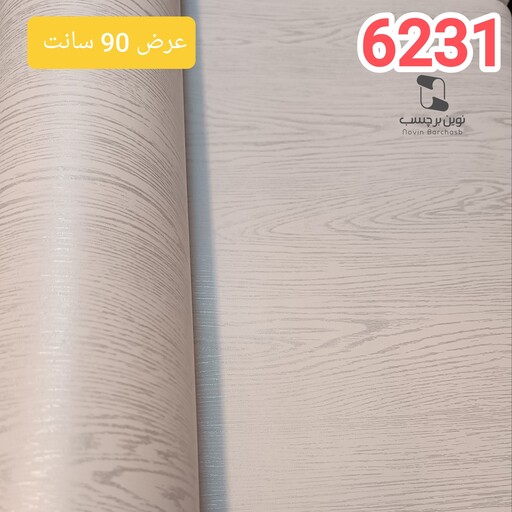 برچسب کابینت طرح چوب برجسته سفید رگه نقره ای ضخیم با پوشانندگی بالا ضخیم کد 6231