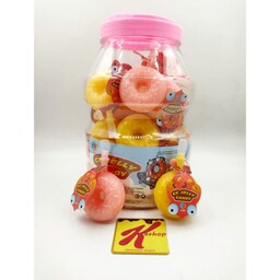 ژله دونات رنگی با طعم میکس میوه باکس 30 عددی jelly candy

