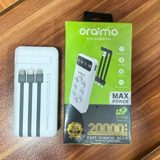 پاوربانک Oraimo اصلی 20000mla وایرلس شارژ کیفیت بسیار عالی