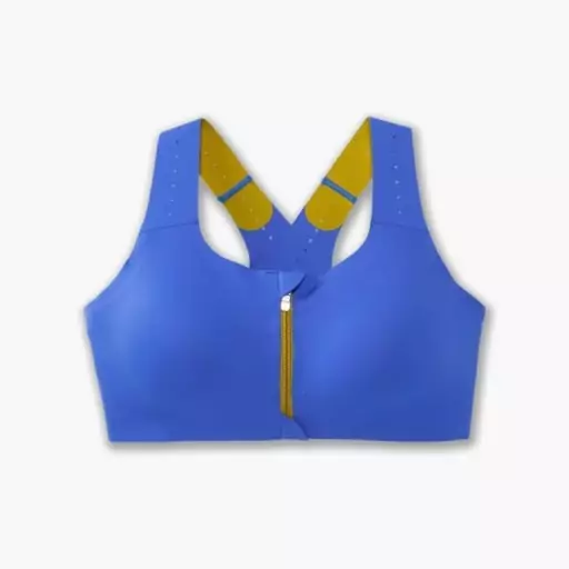 نیم تنه ورزشی زنانه بروکس مدل Brooks Dre Zip 2.0 Sports Bra آبی