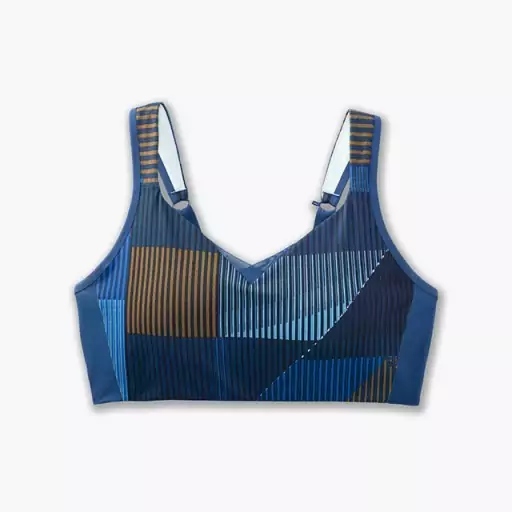 نیم تنه ورزشی زنانه بروکس مدل Brooks Convertible Sports Bra آبی طرح دار