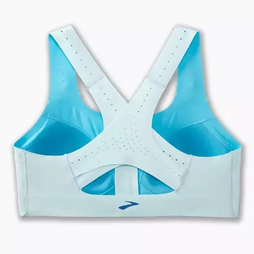 نیم تنه ورزشی زنانه بروکس مدل Brooks Dre Zip 2.0 Sports Bra آبی یخی