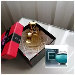 عطر آکوا بولگاری مردانه درجه یک 15 گرمی همراه با شیشه آنتیک  و جعبه هدیه 