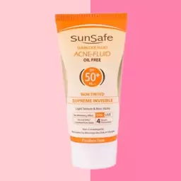 ضد آفتاب فاقد چربی بی رنگ spf50 حجم 50 میلی سان سیف