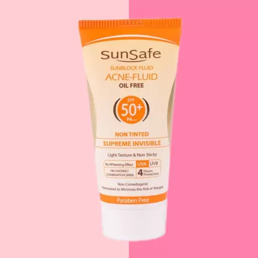 ضد آفتاب فاقد چربی بی رنگ spf50 حجم 50 میلی سان سیف