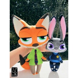 عروسک نمدی شخصیت های انیمیشن زوتوپیا Zootopia مجموعه 2 عدد