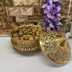 آجیل خوری سه پایه آزالیا رنگ طلایی