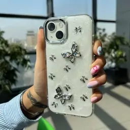 قاب گوشی موبایل آیفون مدل butterfly metal