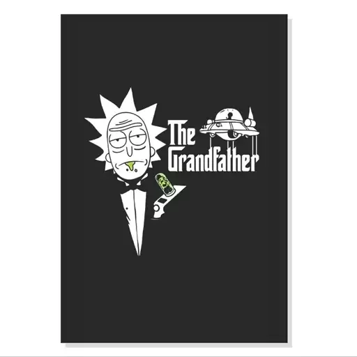 تابلو. شاسی طرح پدرخوانده و ریک و مورتی Godfather Rick and Morty مدل M0429